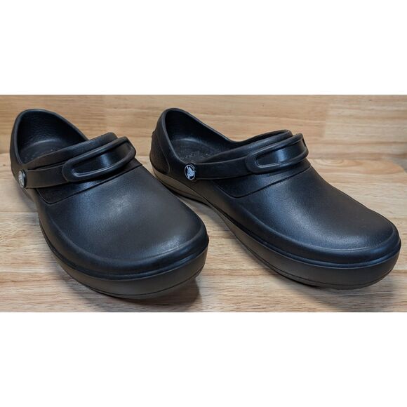 Crocs Bistro Clogs Black Women's Size 8 W8 Non-Slip Work Shoe Kitchen Restaurant - Picture 3 of 7